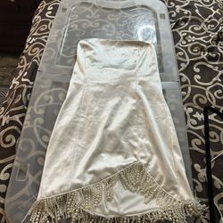 Medium Strapless Pearl Fringe Dress