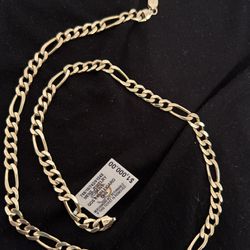 6.5 mm Figaro 10 K Gold Chain Necklace 