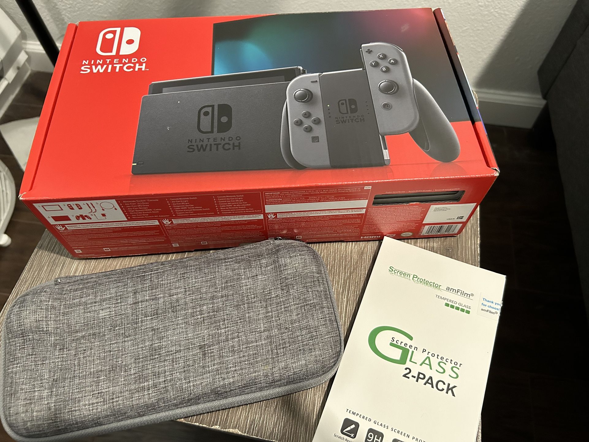 Nintendo Switch With 128gb Memory Card, Case, Screen Protector