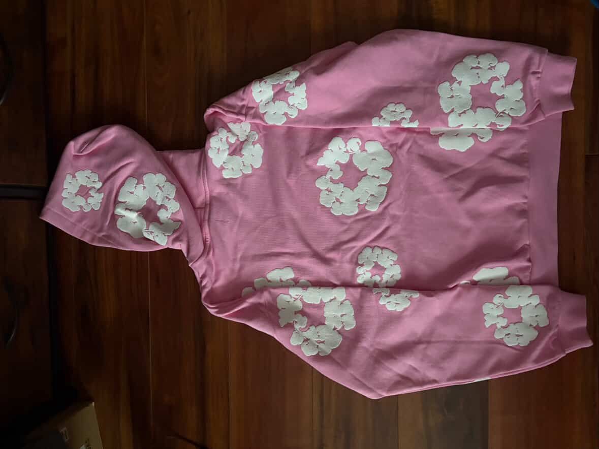 Pink Denim Tear Hoodie