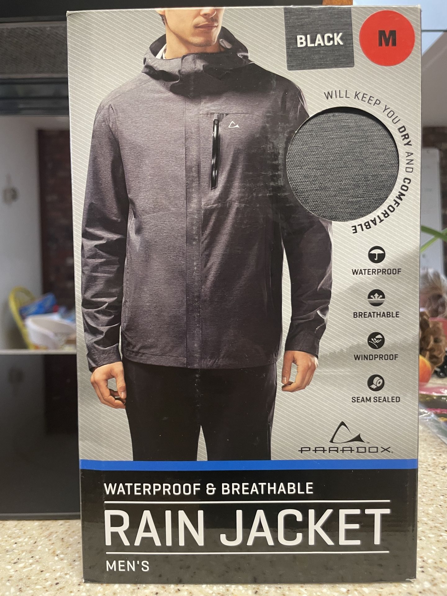 Charcoal, Heather Rain Jacket With Hood