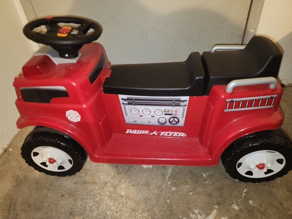 Fire Truck for 2 with Lights & Sounds Powered Electric Car, Ages 1.5+