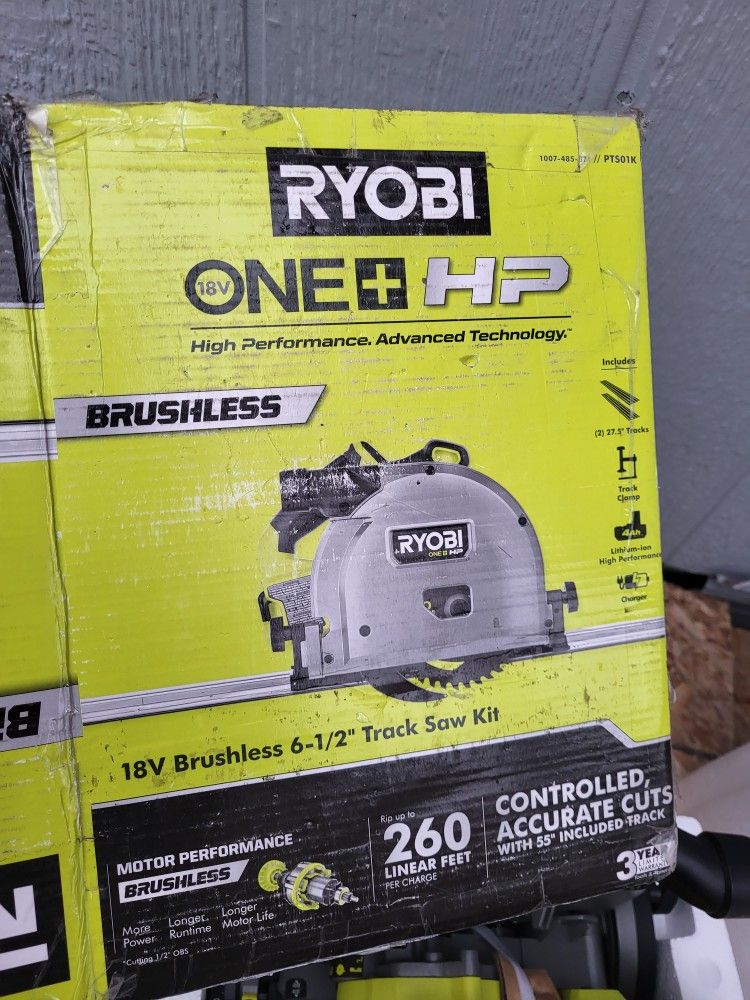 Ryobi ONE+ HP 18V Brushless Cordless 6-1/2 in. Track Saw Kit with 4.0 Ah HIGH PERFORMANCE Battery and Charger