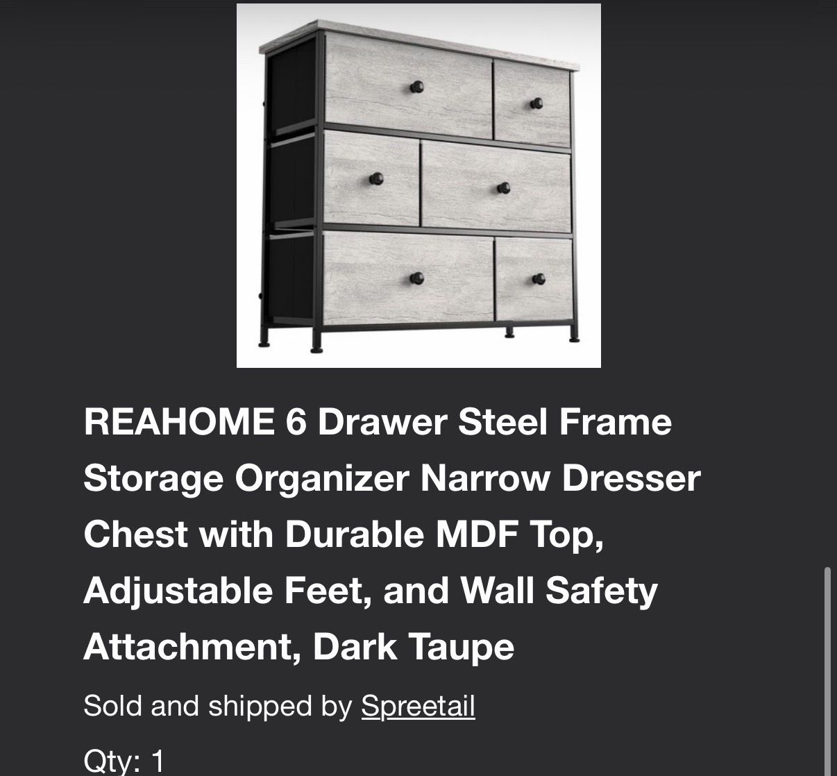 6-Drawer Storage Organizar Dresser