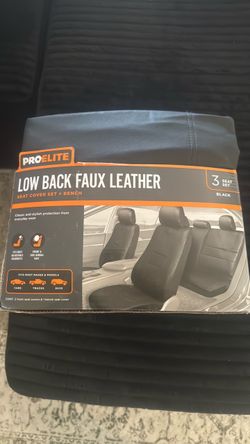Low back faux leather seat covers