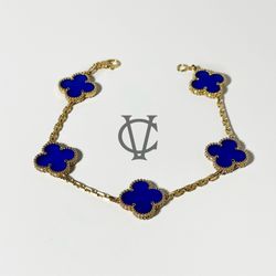 Van Cleef & Arpels Vintage Alhambra Bracelet 18k Gold Agate