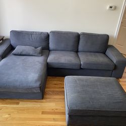L Shaped IKEA Sofa + Ottoman