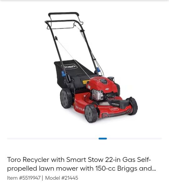 PToro Recycler with Smart Stow 22-in Gas Self- propelled lawn mower with 150-cc
