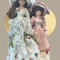 2 Porcelain Dolls - See Description For Price 