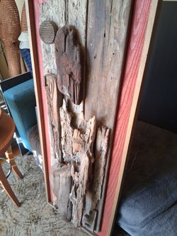 Framed 3D Drifred, Reclaimed Art Wood
