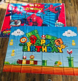 banners spider man and Mario