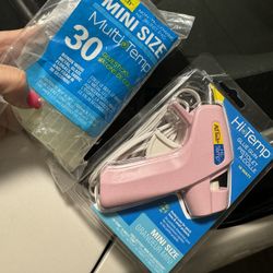 Pink Mini Heat Gun And Glue Sticks