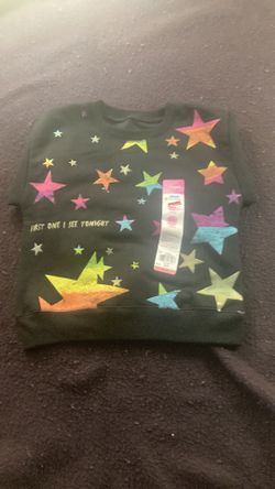 New Kids Hanes Crew Long Sleeve Sweatshirt with Stars. XS TP XCH