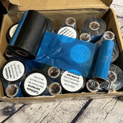NEW DEFMATE 12 Count Pack 4.33" × 1476' Thermal Wax Ribbon Core 1" Enhanced Wax Resin for Zebra Desktop Printer 