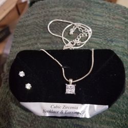 SILVER "CUBIC ZIRCONIA " JEWELRY SET