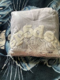 Grey sp5der hoodie size small