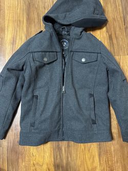 Urban Republic Boys Wool Jacket with Hood Charcoal size 7/8