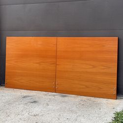 Danish Modern Teak Mid Century MCM King Headboard Bed Frame Set -  (Free Delivery)