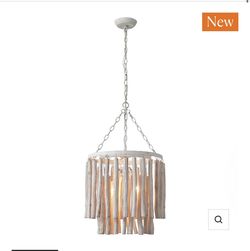 17 Inch Milo 4-Light White Wooden Chandelier