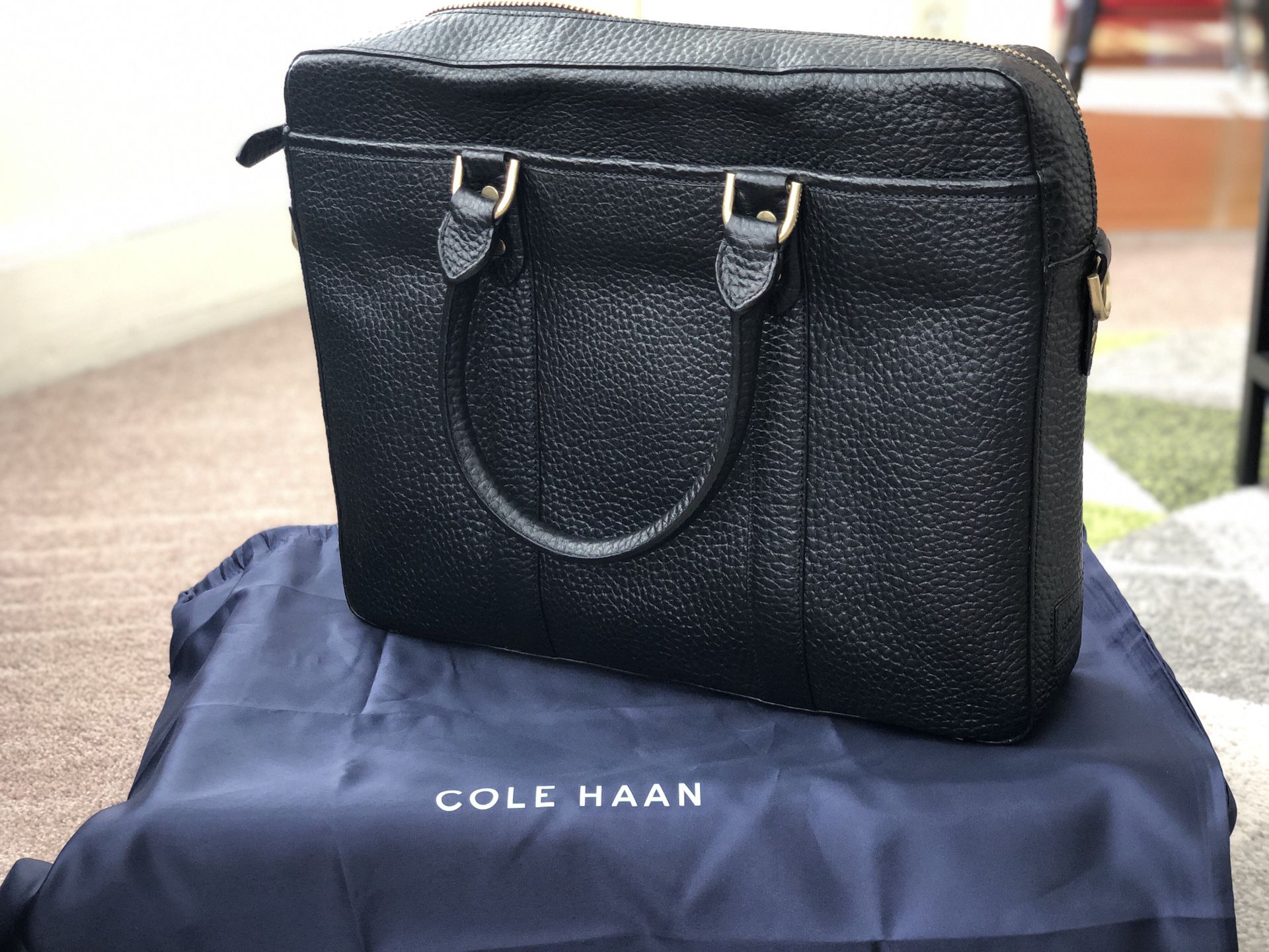 Cole Haan Black Leather Briefcase
