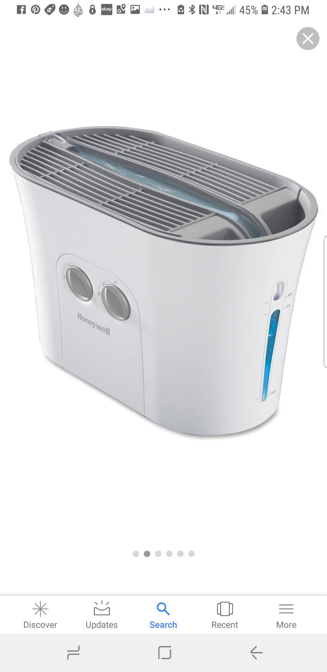 Honeywell Easy Care Top Fill Cool Mist Humidifier - White, HCM-750