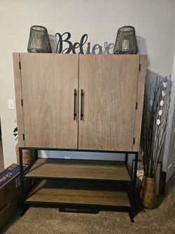 Wood Wine Bottle Storage Cabinet