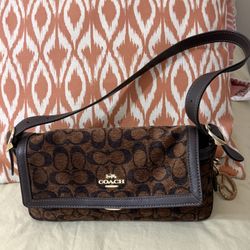 Small Flap Coach Etta Bag Chenille 