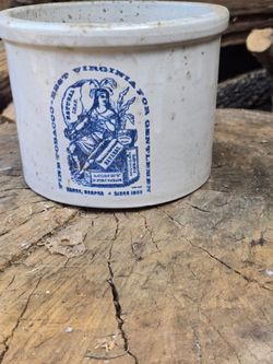 Antique Stoneware Tobacco Crock Pabst Harper