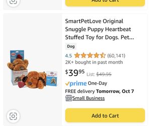 Puppy Heartbeat Stuffed Tou