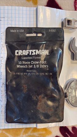 Craftsman 10 piece Crow - foot wrench