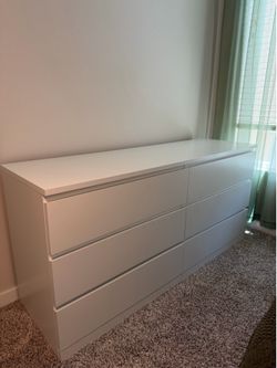 Ikea malm 6 drawer dresser white