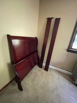 Cherry Dark Brown Headboard & Footboard for Twin Size Mattress (AS-IS)