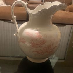 Antique Knowles Taylor Pink Flower Tub