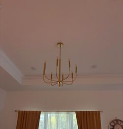 Modern Brass Chandelier / 8-Light Wagon Wheel Ceiling Light Fixture