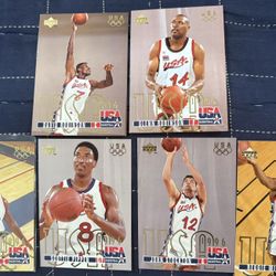 1995 Upper Deck Gold USA Basketball Cards In Mint Condition 