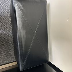 Black Faux Leather Storage Ottoman Bench – 32” L x 16” W x 17” H