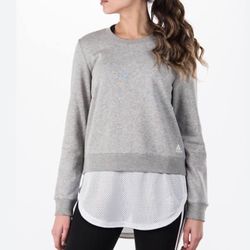 Adidas Sweatshirt with Mesh Bottom High Low Rounded Hem  Size Large #N