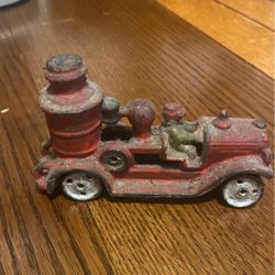 Vintage Cast Iron Toy Fire Engine
