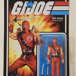 SUPER 7 REACTION FIGURES . G.I.JOE. RED NINJA COBRA ASSASSIN . 3.75 " ACTION FIGURE.