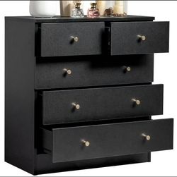 Tall Nightstand with Drawers,Modern Night Stand with Gold Handle, Bedside Table with Storage for Bedroom,End Side Table for Living Room (White, 5 Draw