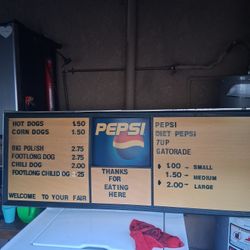 Vintage Original Pepsi Cola Menu Board