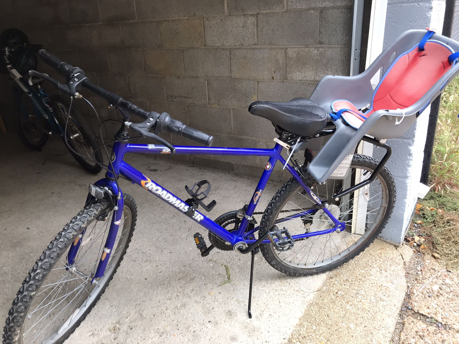 Men’s 26” Roadmaster Mountain Bike, with Baby seat.