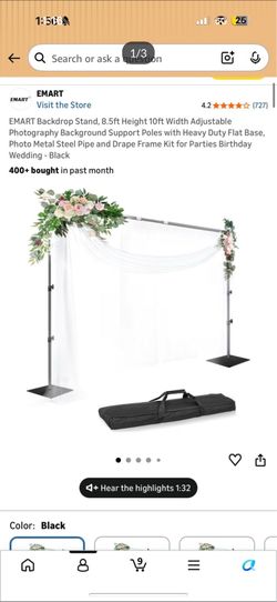 Backdrop Stand, 8.5ft Height 10ft Width Adjustable Photography Background