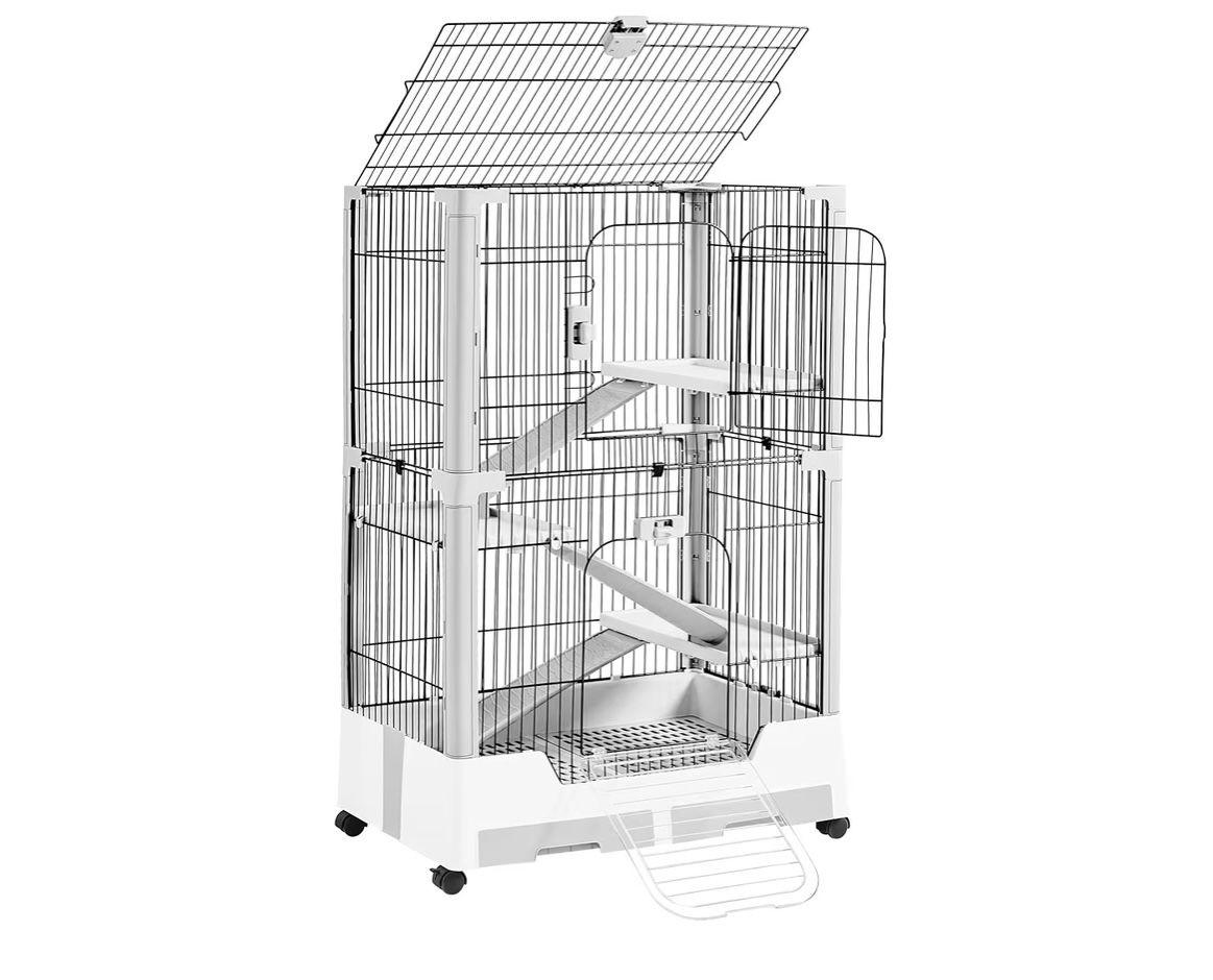 Pet Cage with Open Top&Pull-Out Tray for Rabbits, Guinea Pigs, Ferrets and Chinchillas