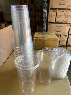 32oz PET plastic Cups and lids Drinking Cups