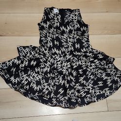 Black and White Logo Dress
