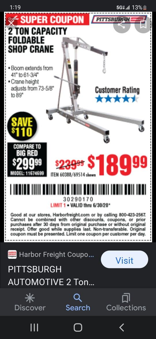 Foldable Cherry Picker (Harbor Freight)