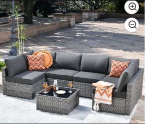 Available in light gray or dark gray 7-piece patio furniture set patio sofa outdoor furniture 500$