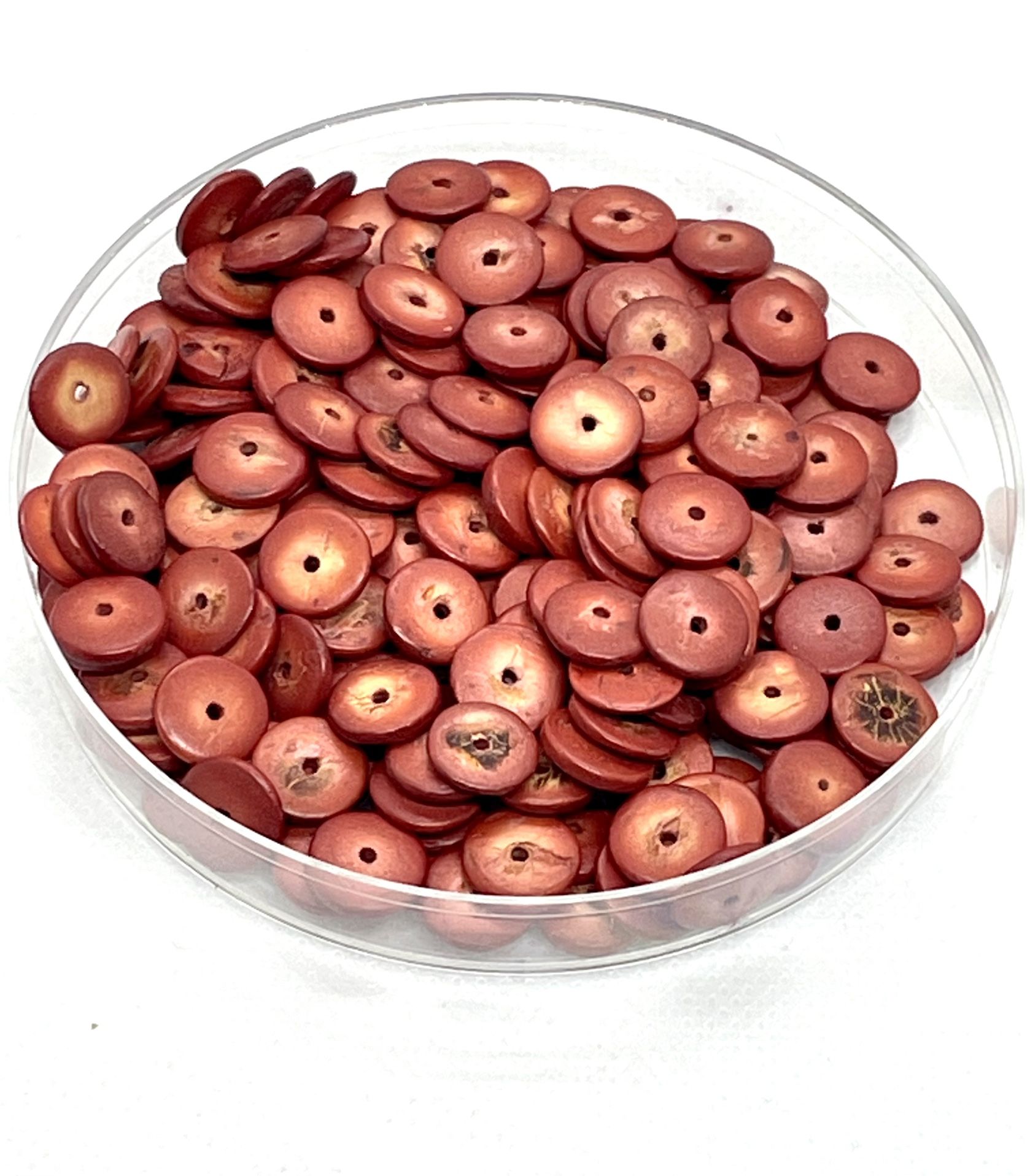Lot Of Dyed Red Bone Beads
