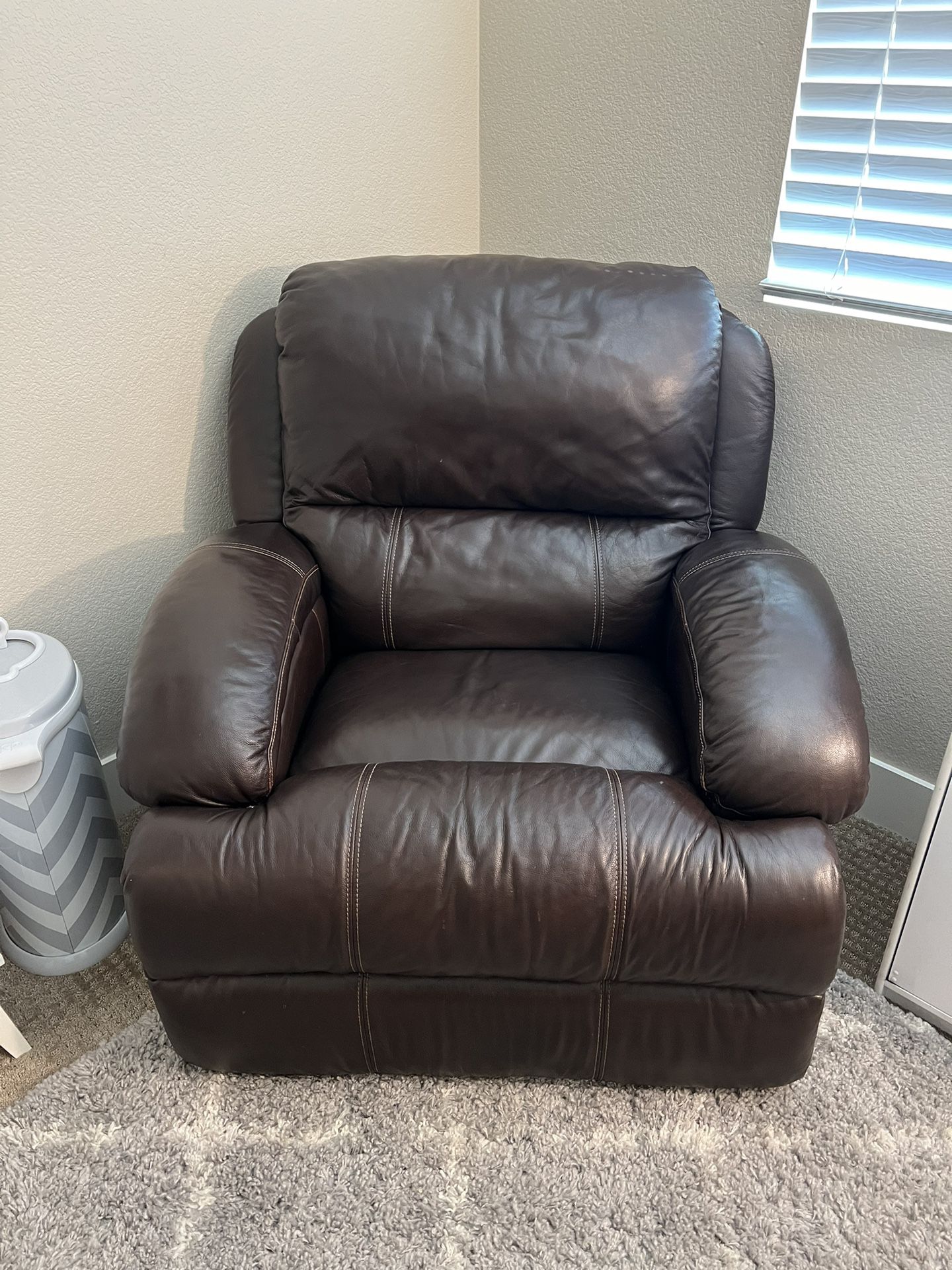 leather rocker recliner nursery couch lounger
